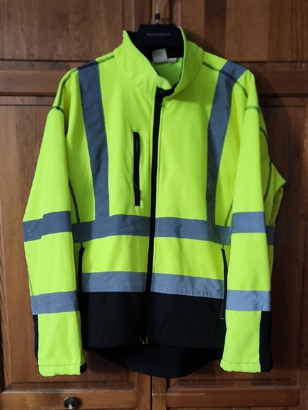 Forester Men's XXL High-Visibility Yellow Safety Rain Jacket Reflective Trim